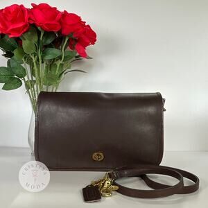 Vintage Coach NYC Convertible Clutch 9635 Mocha Brown